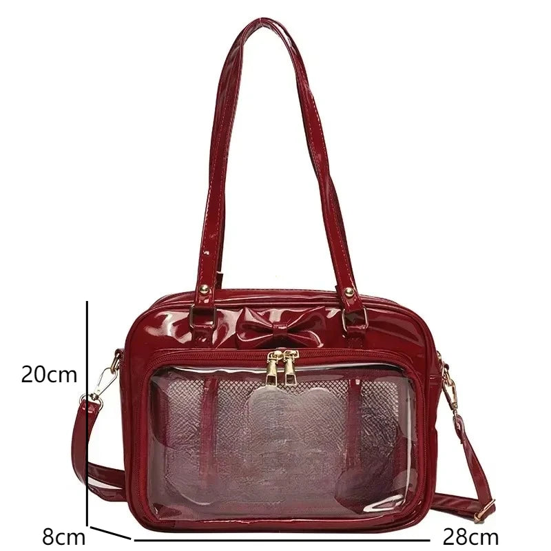 Transparent Japanese Cute Patent Leather Itabag Fashion Girls  Student JK Shoulder Bag Personality Crossbody Bag Ita Bag Сумка