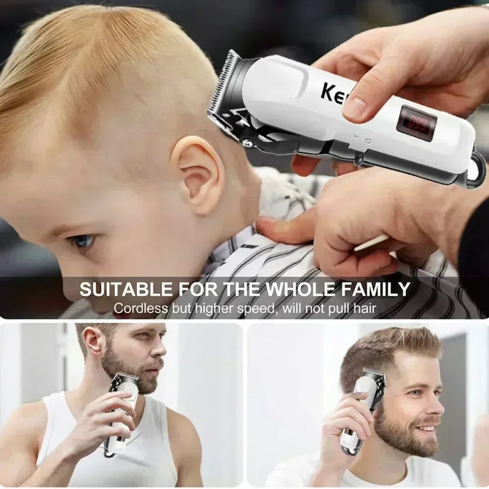 Kemei Hair Clipper for Men KM-809A Hair Cut Maching Wireless Trimmer Professional Clipper Machine Rechargeable Hair Cut Barber