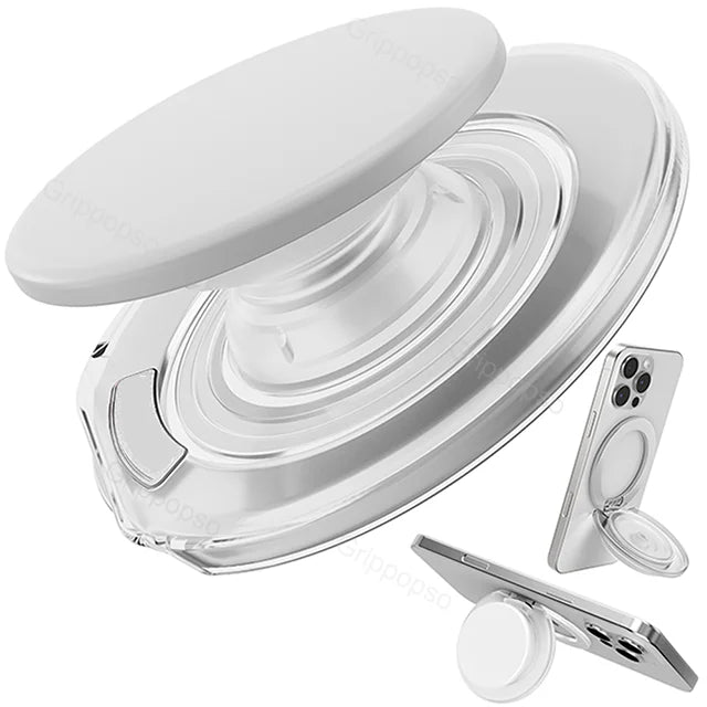 Grippopso for MagSafe Phone Grip with Built-in Phone Stand Adjustable Kickstand for Portrait or Landscape Strong Magnetic Holder