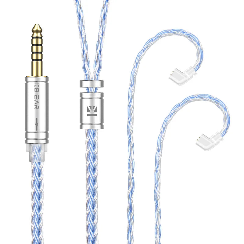 KBEAR ST16 Crystal 16 Cores Upgrade Cable 5N Single Copper Silver-plated 2PIN/MMCX/QDC Earbuds Connector For KS1 Star River Lark