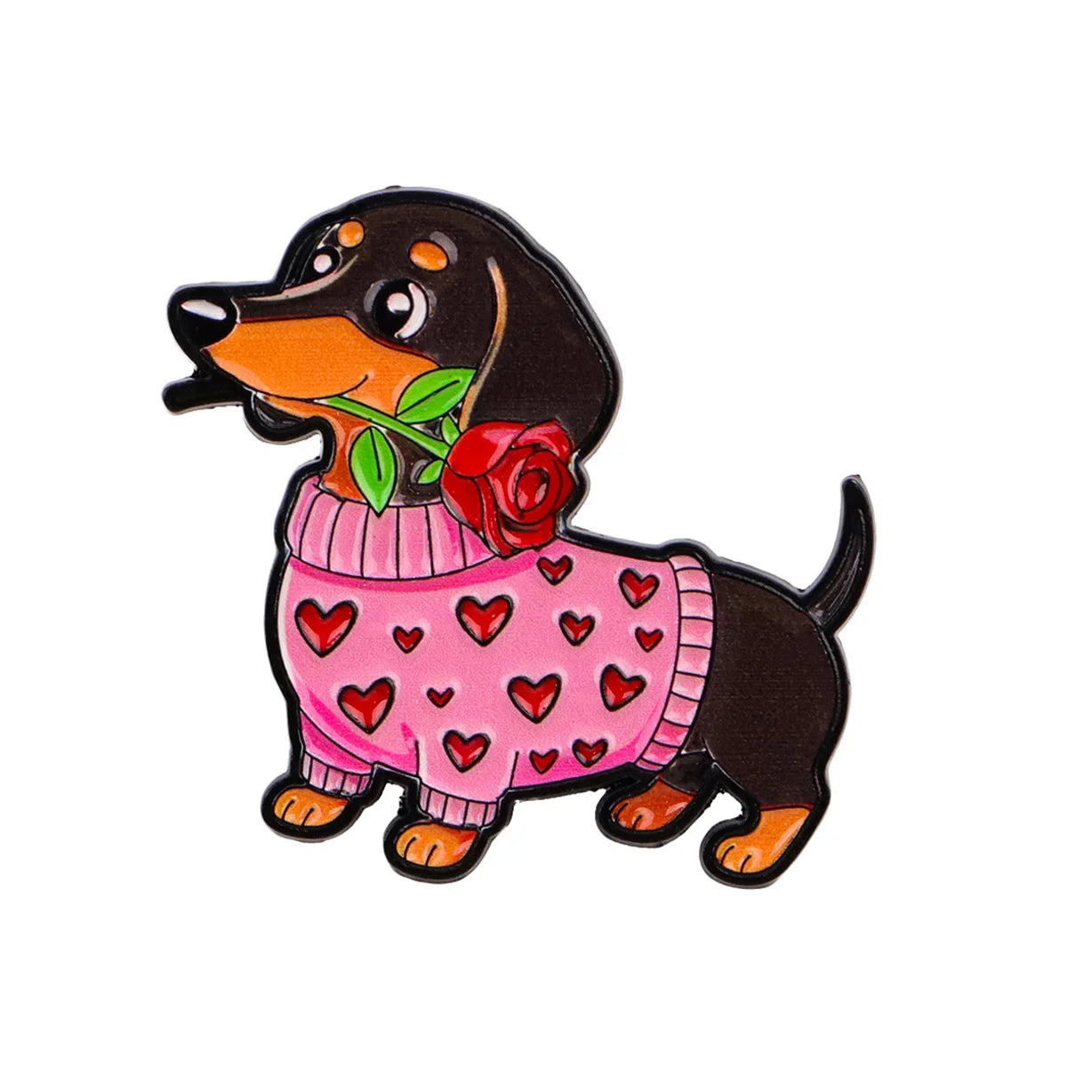 Sweater Sausage Dog Enamel Pins Cute Animal Couple Brooch Lapel Pin Badge on Backpack Clothing Accessories Fashion Jewelry Gifts