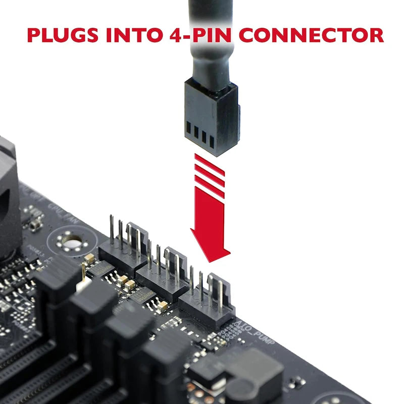 10.5 Inch 3 Way 4 Pin PWM Fan Splitter Cable For Computer ATX Case Cooling Fan