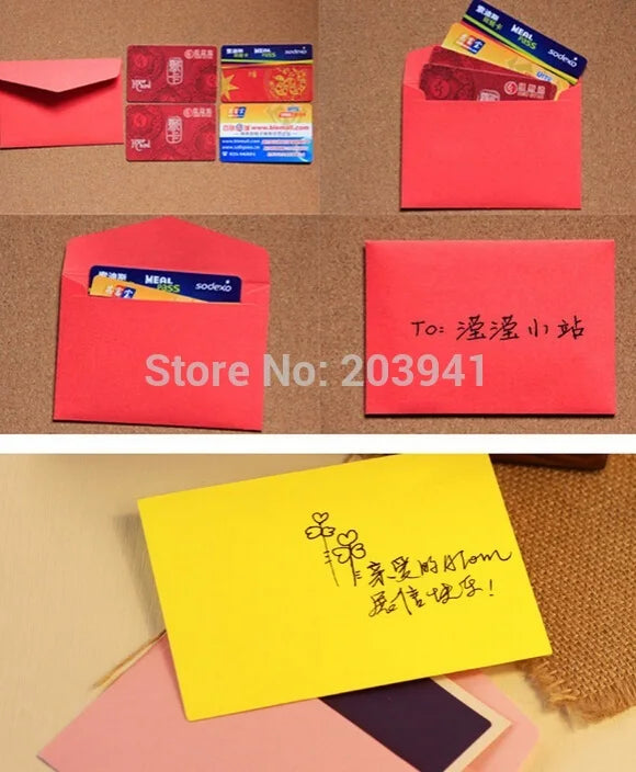 50pcs/lot  Candy color mini envelopes DIY Multifunction Craft Paper Envelope For Letter Paper Postcards School Material