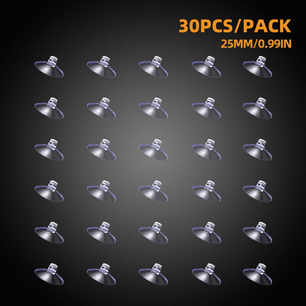 30pcs Plastic Clear Sucker with Holes Strong Suction Cups for Glass Window Wall Hook Hanger Home Decor Kitchen Bathroom 25-40mm
