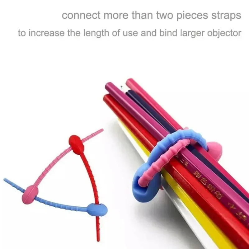 30PCS Silicone Reusable Cable Wire Organizer Winder Storage Holder Bag Ties Cord Bag Clip Food Saver Earphone Line Tidy Clips