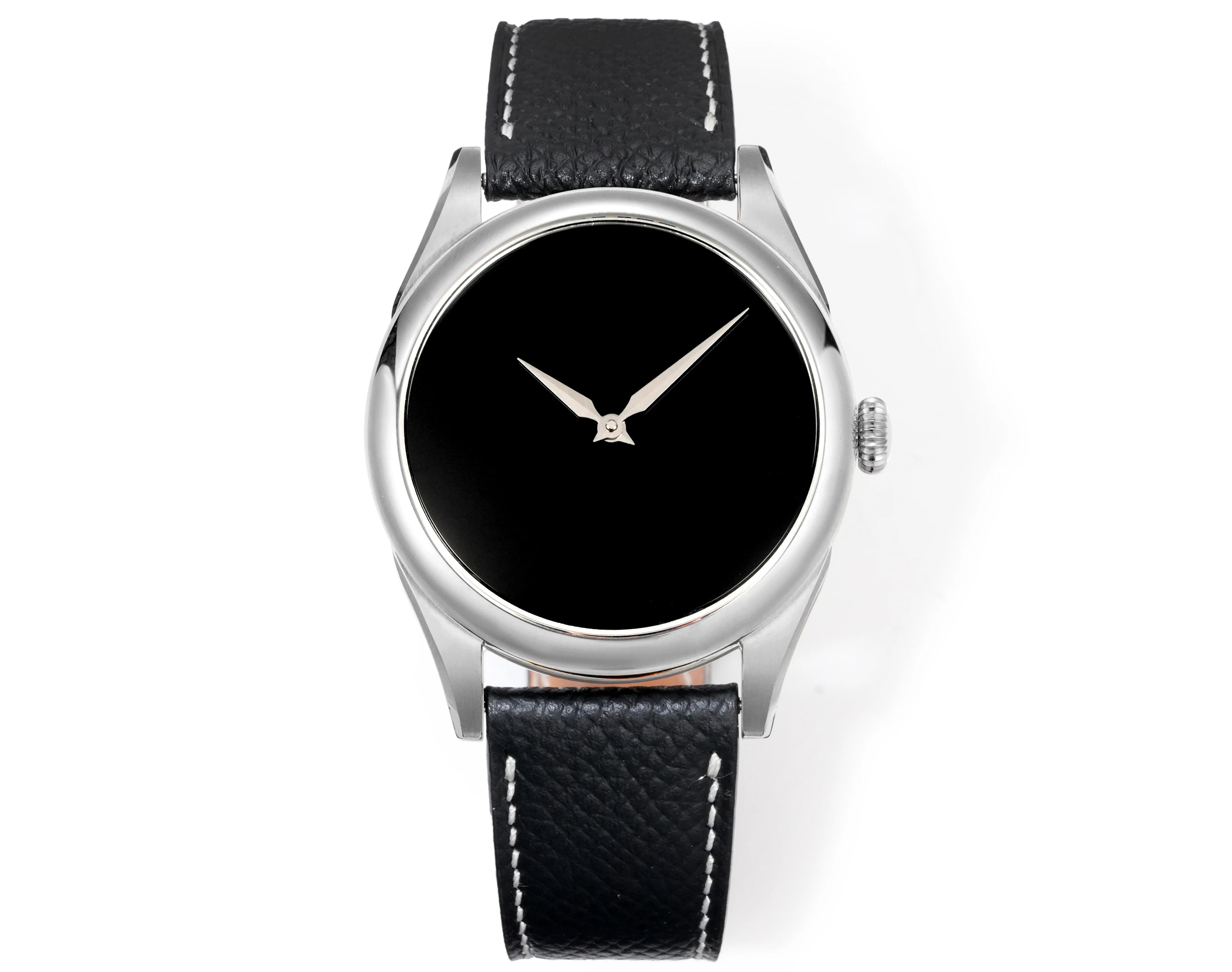 HUASUO New 38mm Business Men Watch Tiger Eye Stone Dial PT5000 Automatic Mechanical Gemstone Wristwatch Sapphire Waterproof 50M