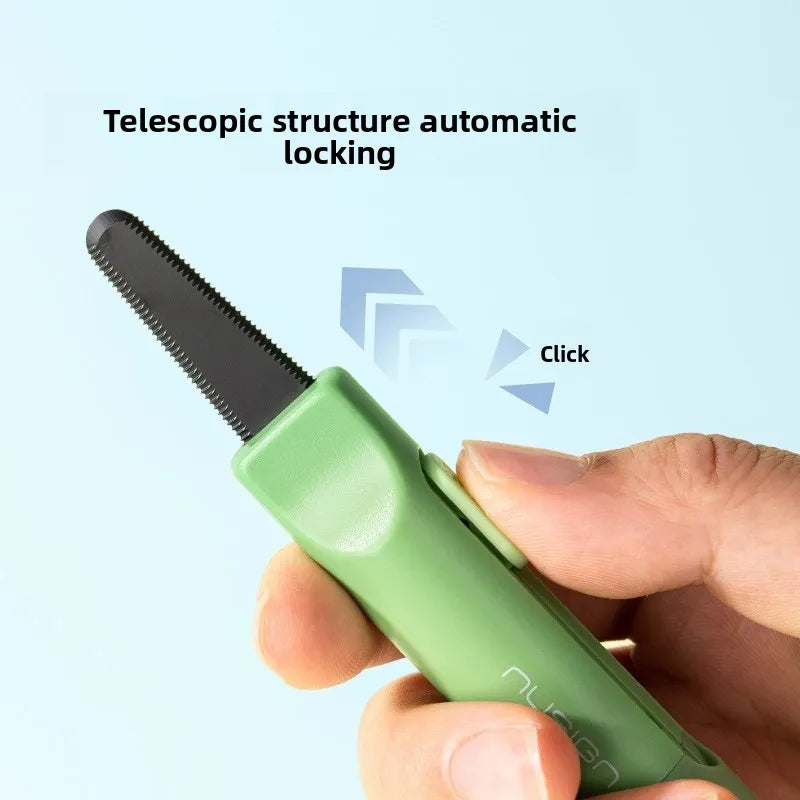 Deli Nusign Mini Portable Magnetic Retractable Utility Knife Thickened Black Blade Keychain Design for carton and Carddboard