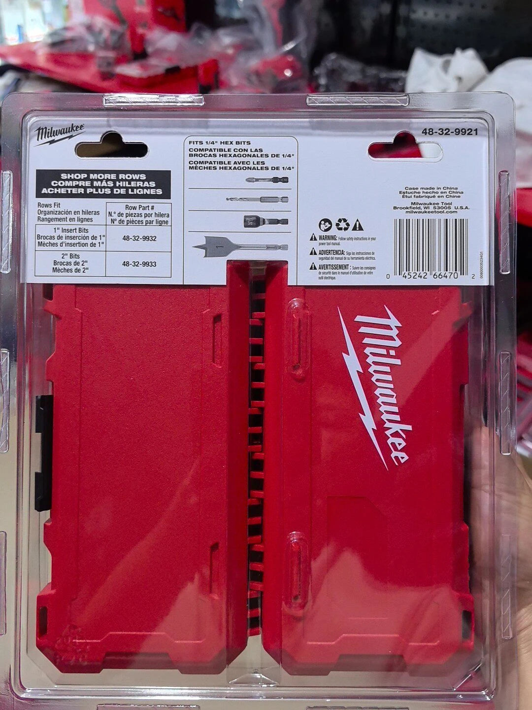 Milwaukee 48-32-9921 PACKOUT Medium Case 1/4" Hex Bit Storage Box Electrician Tool Organizer Power Tool Accessories