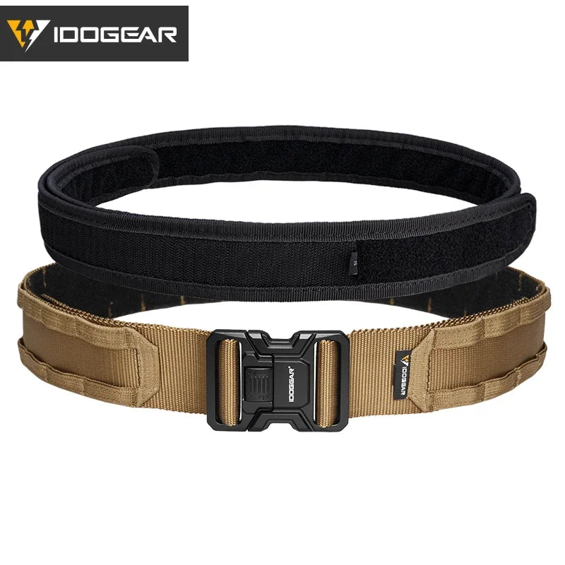 IDOGEAR Tactical 2" Belt Quick Release MOLLE Belt With Inner Outer Adjustable For Men Outdoor Sport Airsoft 3444