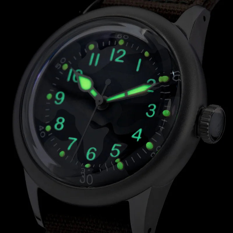 THORN Men Automatic Watch 36MM Pilot Mechanical Wristwatch 15ATM Waterproof Luminous Sapphire Mirror NH35