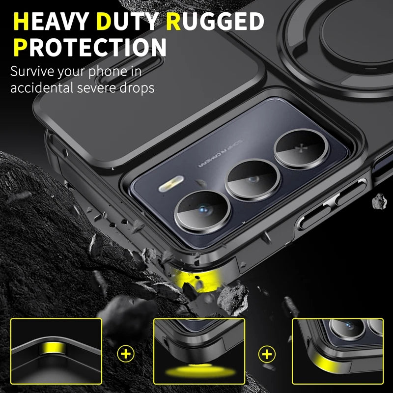 For Realme C75 4G Case Car Magnetic Holder Ring Armor Shockproof Funda For OPPO Realme C75 C 75 RealmeC75 Camera Protect Cover