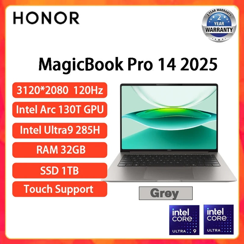 NEW Honor MagicBook Pro 14 Laptop 14.6-inch U5-125H 16G/24G 1T 3.1K Screen 92Wh Computer PC Notebook Ultrabook