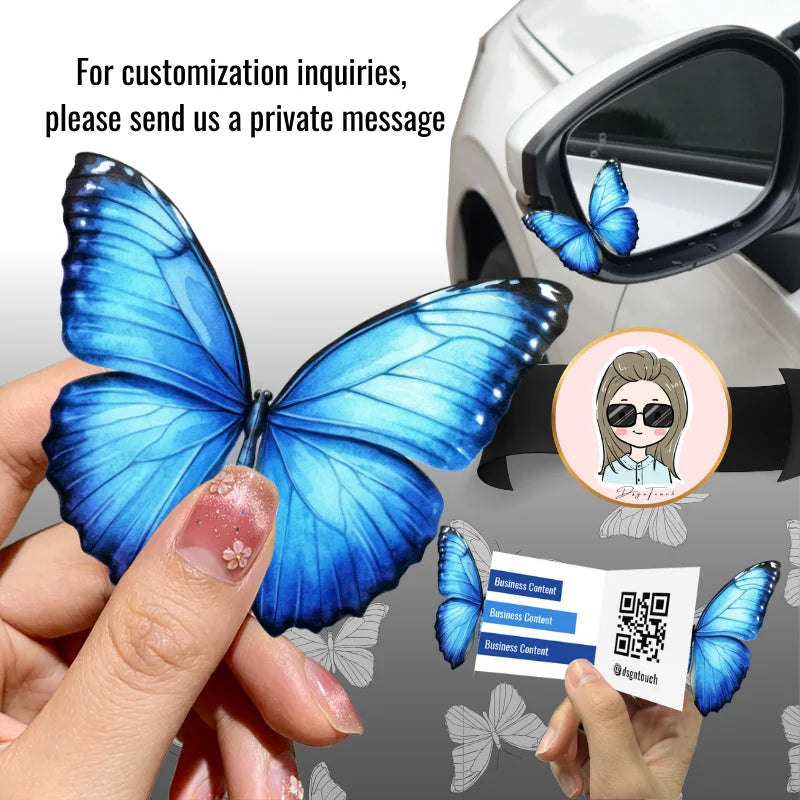 DSGNTOUCH Butterfly Business Cards Custom Die Cut Minimum Quantity 200 PCS Pre Scored Fold Paper Custom Shape Free Design