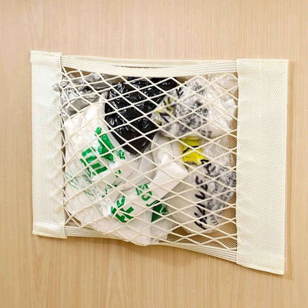 Breathable Mesh Storage Bag Large Capacity Wall-Mounted Garbage Storage Bag Hanging Storage Mesh Bag For Kitchen Cabinet Door