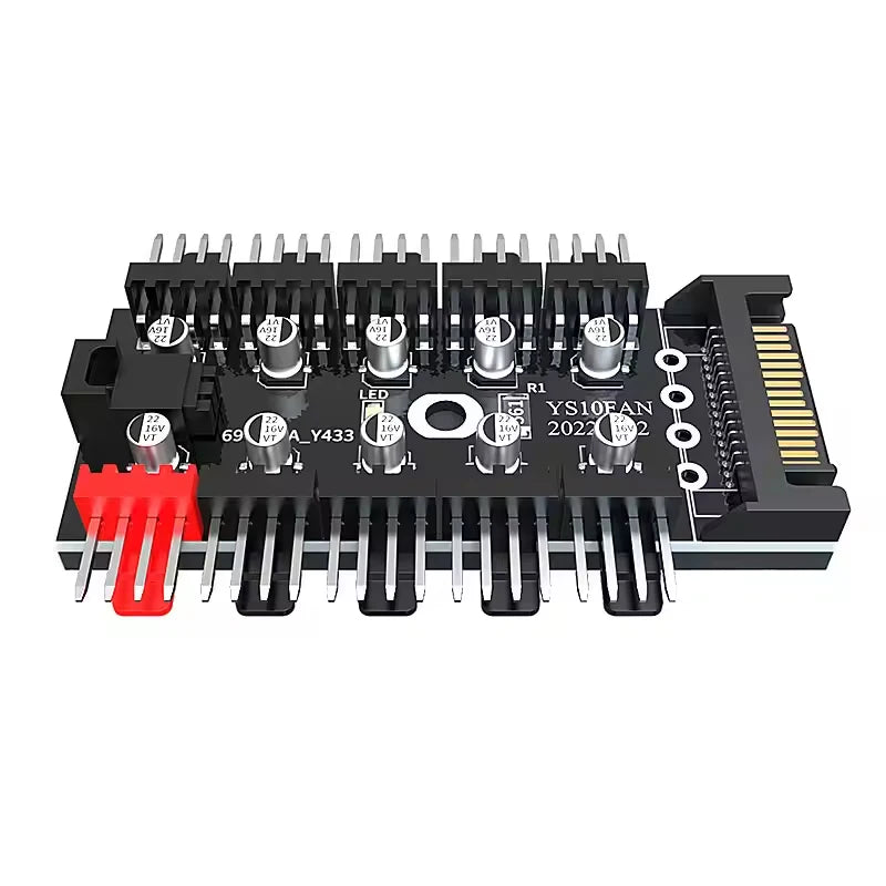 Motherboard 1 to 10pin fan 4 Pin PWM Cooler Fan HUB Splitter Extension 12V Power Supply Socket PC Speed Controller Adapter
