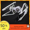 1018PCS MOC Space Battle Series TIE Interceptor-Minifig Scale Model Custom Puzzles Technology  DIY Educational Assembly Toy Gift
