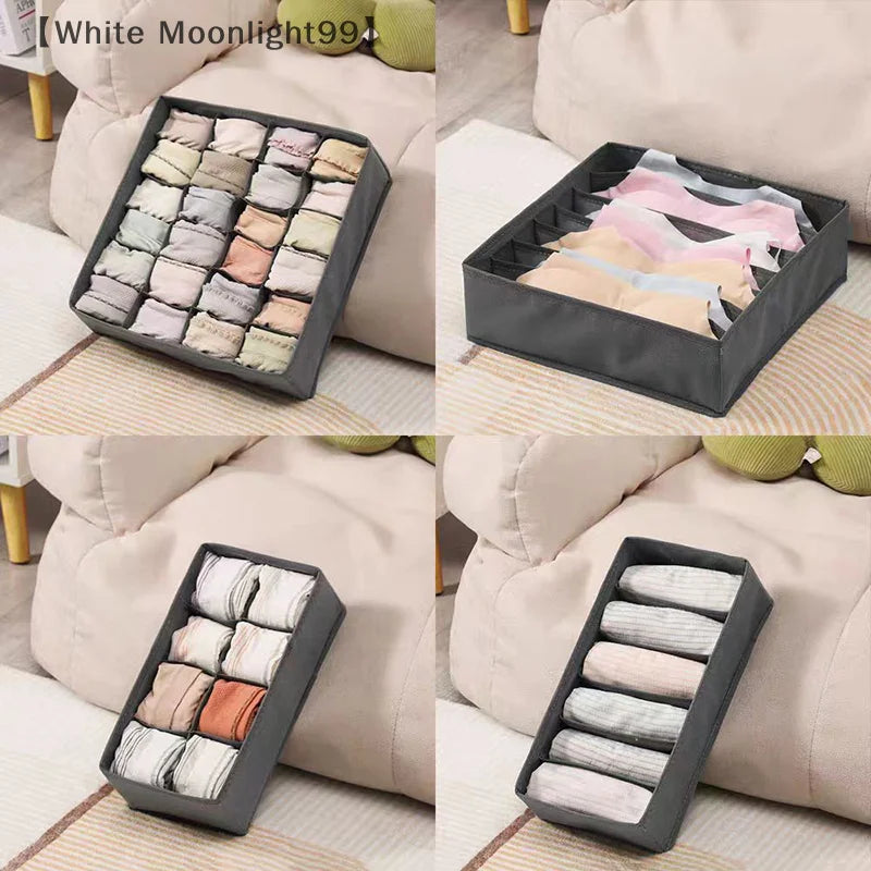 〔White〕Drawer Underwear Socks Bra Storage Box Clothes Storage Organizer Underwear Bag Wardrobe Box Cabinet Drawer Organizer