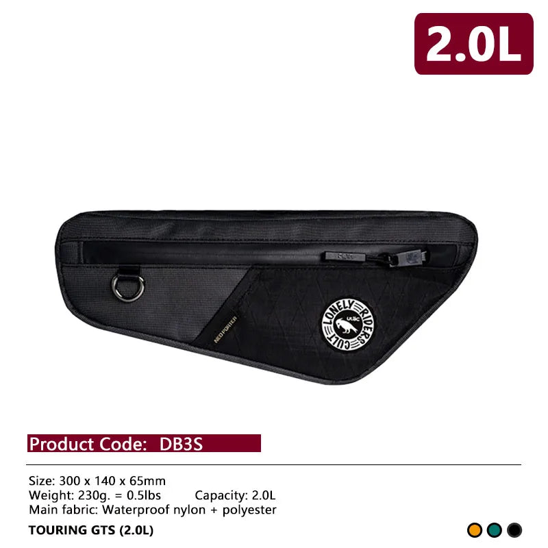 (ULAC)Bike Down Tube Bag Durable Frame Pouch for Tools Phone Fits MTB & Road Bikes Waterproof frame Lower tube  package TOURING