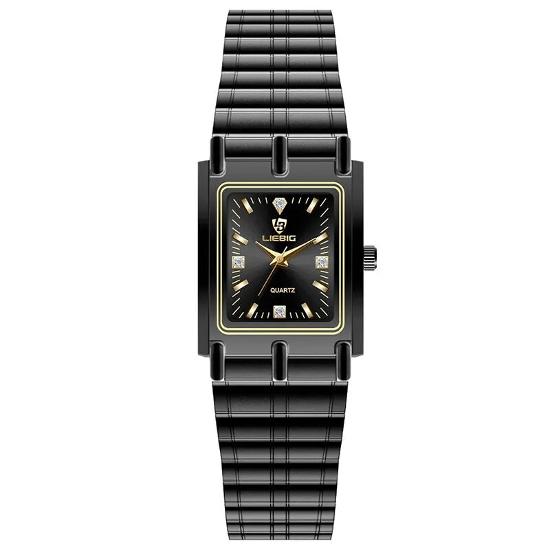 LIEBIG Luxury Quartz Watches Male Stainless Steel Bracelet Ladies Clock Fashion Golden Wristwatches Mens Women Relogio Masculino