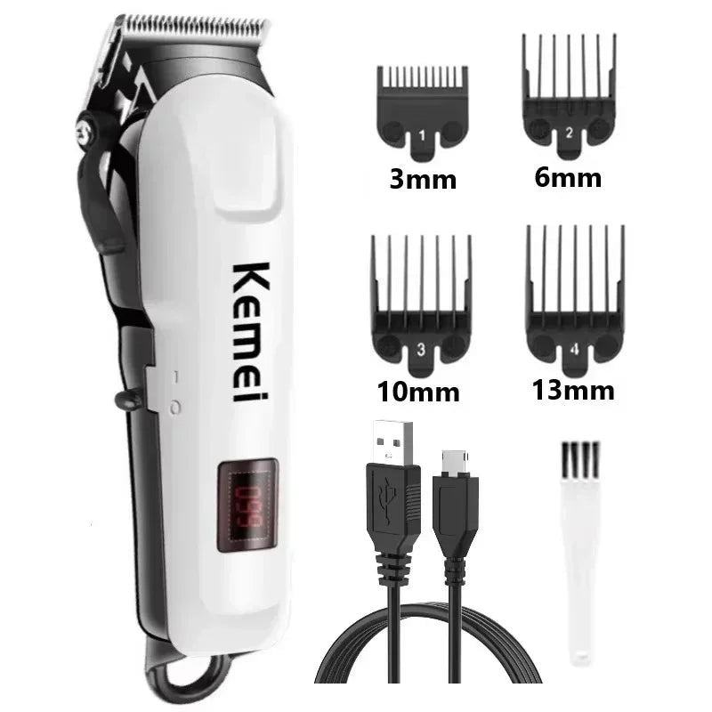 Kemei Hair Clipper for Men KM-809A Hair Cut Maching Wireless Trimmer Professional Clipper Machine Rechargeable Hair Cut Barber