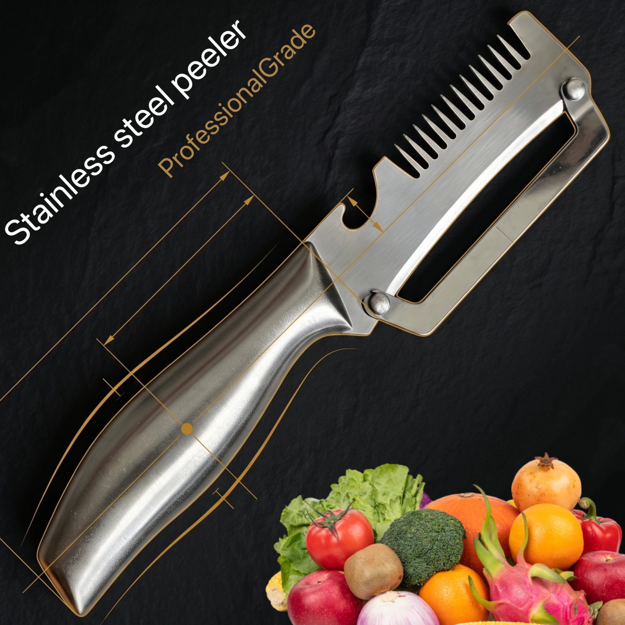 Stainless Steel Kitchen Peeler Potato Pumpkins Peeler Non-slip handle Household MultiFunction Vegetable Peeler ProfessionalGrade