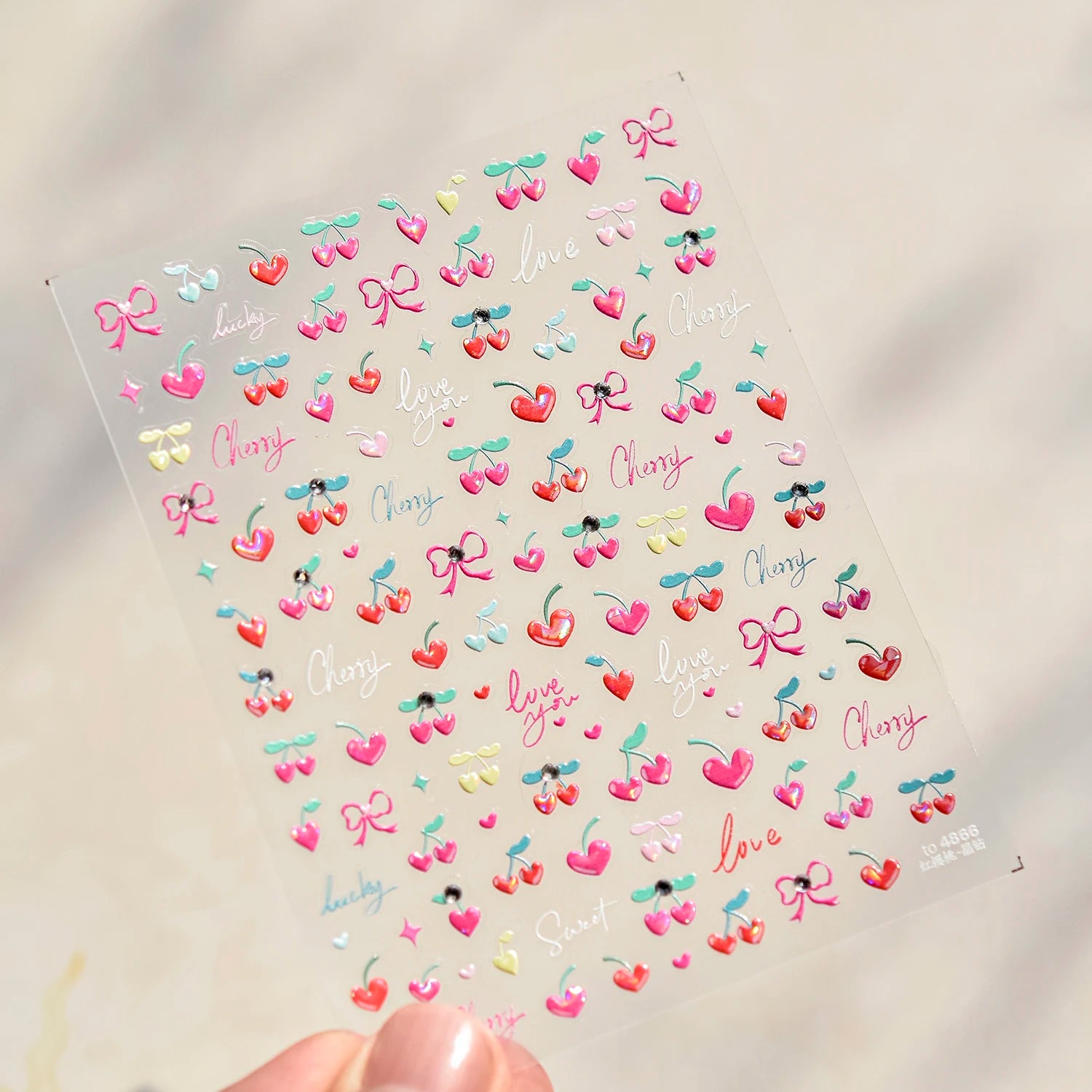 Red Butterfly 5D Nail Sticker Nail Art Decoration Spring Flowers Nail Art Decal Relief Sticker Press on Nails