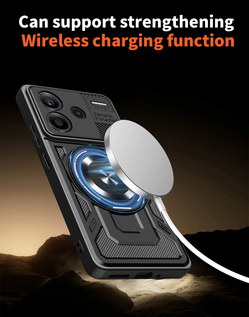 For Redmi Note 13 Pro Plus Case Armor Shockproof Phone Cover for Xiaomi Redmy Note13 Pro + Plus 5G Car Magnetic Holder Funda