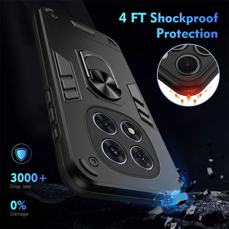 Shockproof Armor Funda For Xiaomi Redmi Note 14 Pro 5G 4G Case Magnetic Holder Ring Case For Redmy Note14 Note14pro Plus 5G Capa