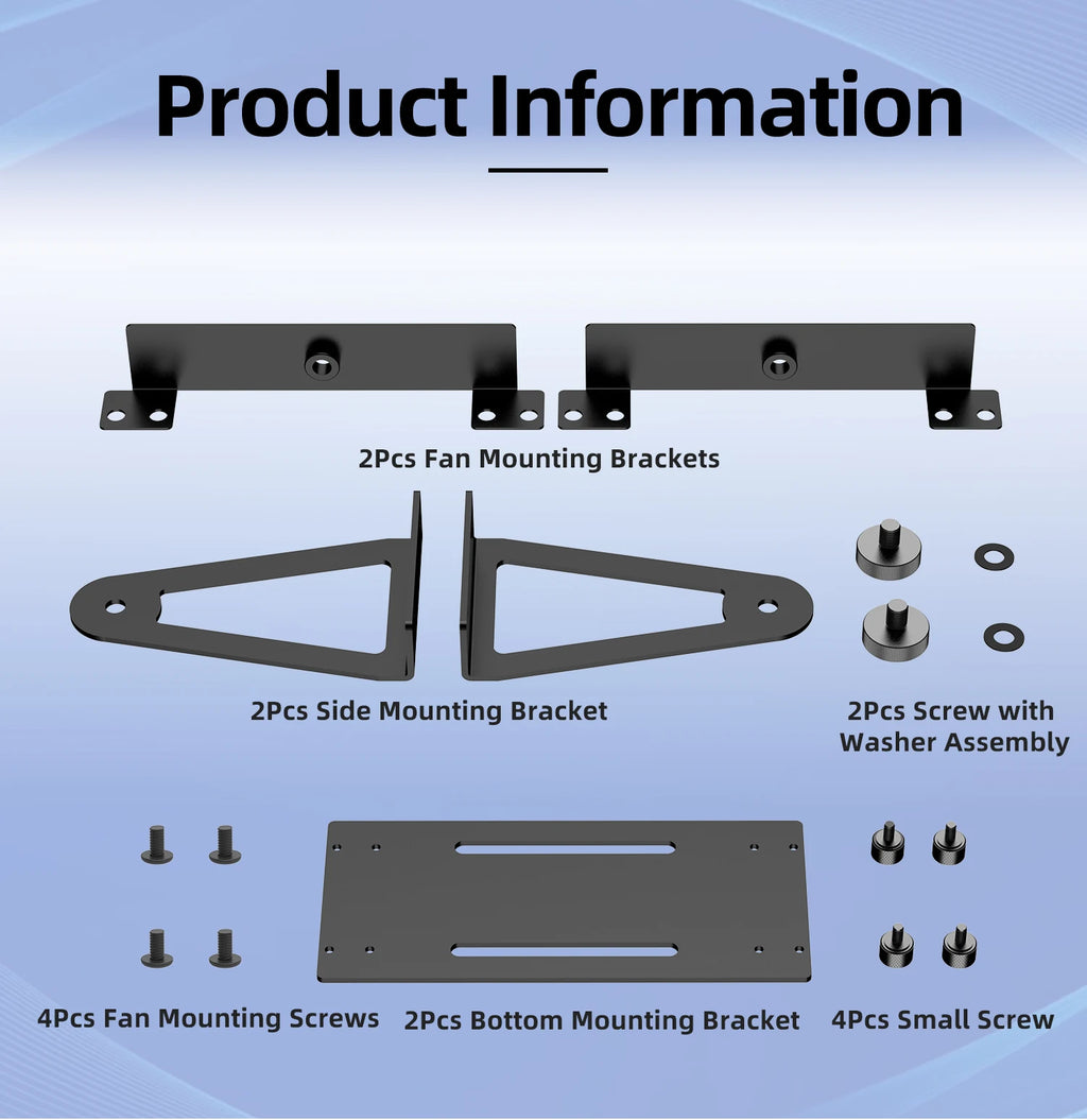 Multi-Purpose Desktop Fan Stand That 360 Degrees Rotation Suitable For 120mm And 140mm PC Cases External Cooling Fans