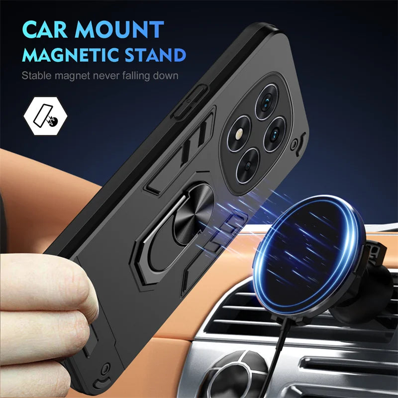 Shockproof Armor Funda For Xiaomi Redmi Note 14 Pro 5G 4G Case Magnetic Holder Ring Case For Redmy Note14 Note14pro Plus 5G Capa