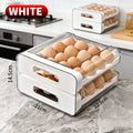Household Refrigerator Egg Drawer Storage Box, Double Layer Plastic Egg Tray Holder