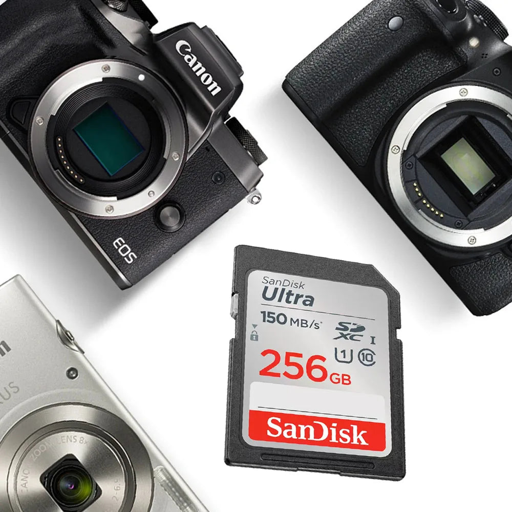 SanDisk SD Card 32GB SDHC 64GB 128GB 256G SDXC SD Card C10 Memory Cards Up to 200MB/s Read U3 V30 Flash Cards 4K UHD for Camera