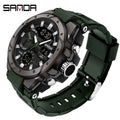 SANDA Brand Electronics Watch Men Sport Alarm Clock Waterproof Stopwatch Chronograph Men's Wristwatches Quartz Digital Watches