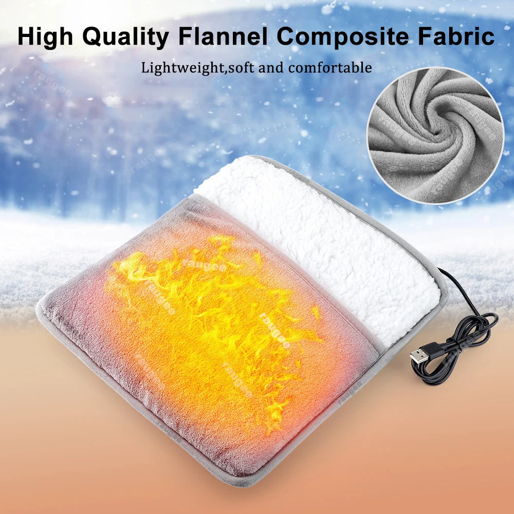 Electric Foot Heater Portable Soft Foot Warmer Mat For Home USB Foots Warmer Pat Wearable Foot Warmth Mad Winter Foot Warmer