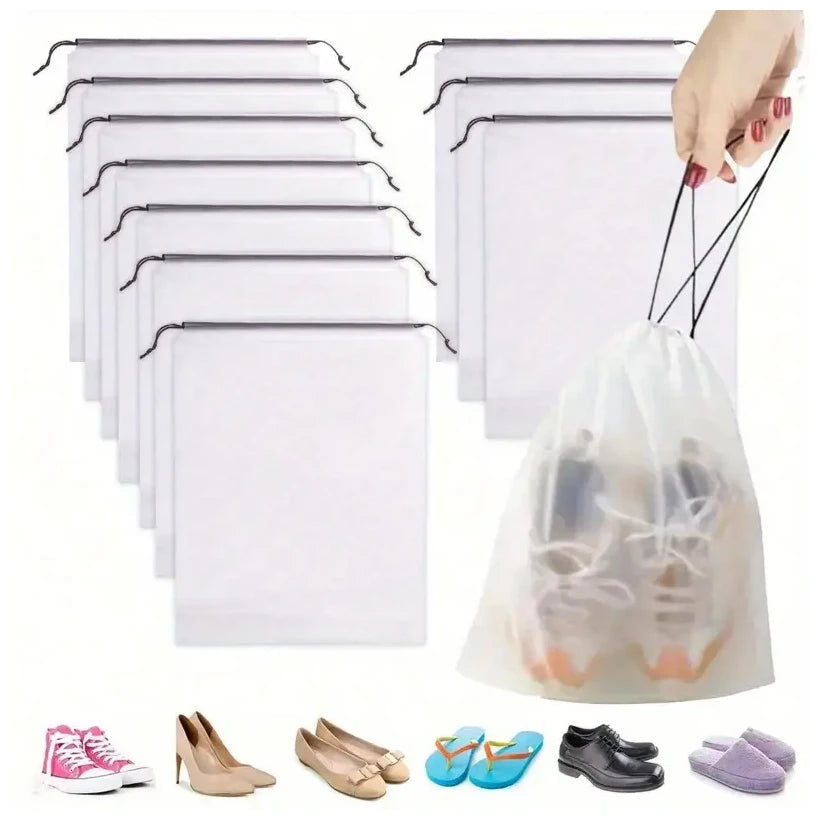 5/10/20PCS Portable Shoe Drawstring Eco Storage Bag for Sundries Travel Makeup Bag Waterproof Transparent Plastic Storage Bag
