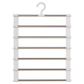 7 Layers Stainless Steel Pants Hanger Space Saving Closet Organizer Trousers Rack Non-Slip Wardrobe Storage Clothes Rack