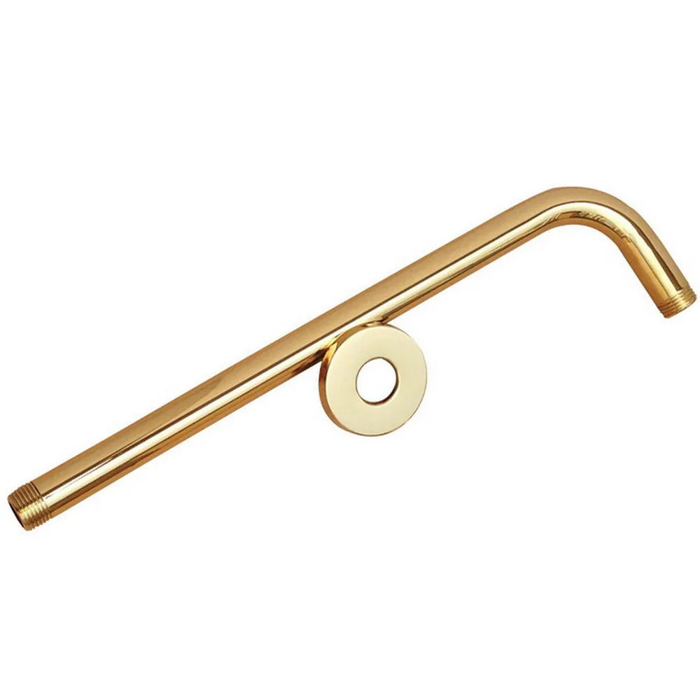 Gold Color Brass Wall Shower Head Extension Pipe - 12" Long Shower Arm Arm Bathroom Accessories Ksh101