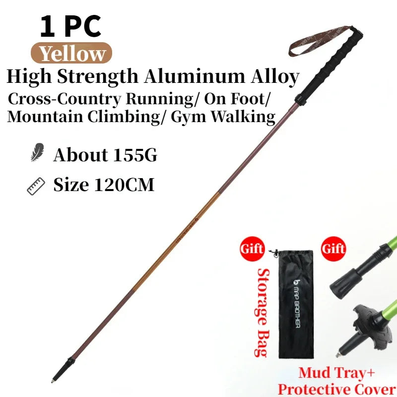 MAP BROTHER M3031 N-Pole Folding Quick Lock Trekking Poles Hiking Pole Race Running Outdoor Walking Stick 7075 Aluminum Alloy