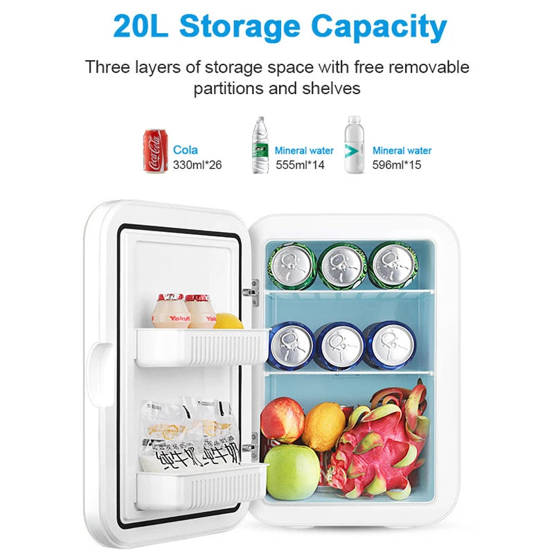 12V/220V Mini Fridge Refrigerator Beauty Cooler Warmer Refrigerators Constant Temperature Skincare Preservation for HOME CAR