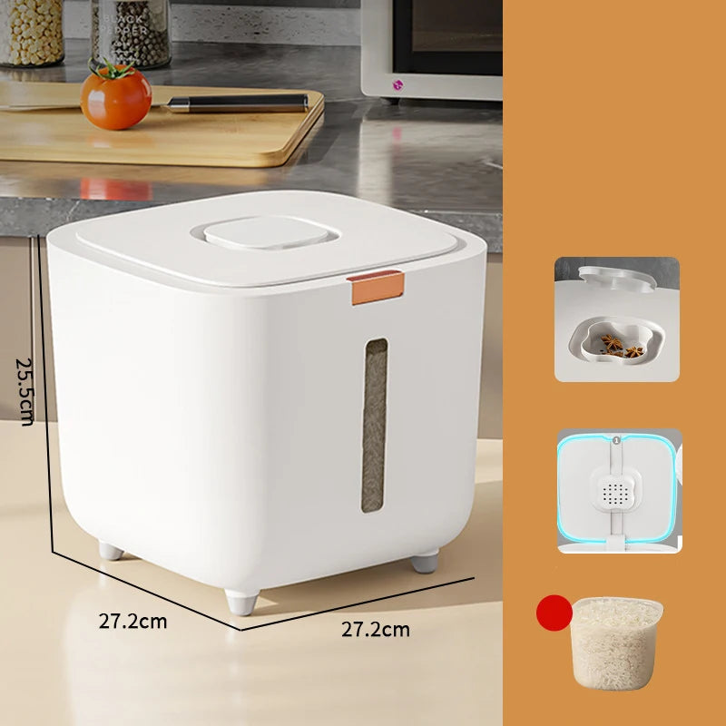Food Grade Rice Dispenser Cereal Container Storage Moisture-proof Household Cereal Storage Box Soy Corn