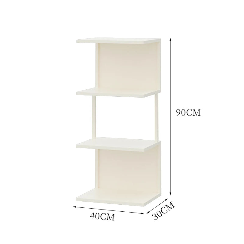 Metal Multi-Tier Display Bookshelf Modern Floor Standing Storage Shelf for Living Room/ Home Office Space-Saving Book Organizer