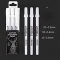 3PCS Gelly Roll Gel Pens White Highlight Marker for Journaling Art Drawing Classic White Ink Assorted Point Fine Medium Bold