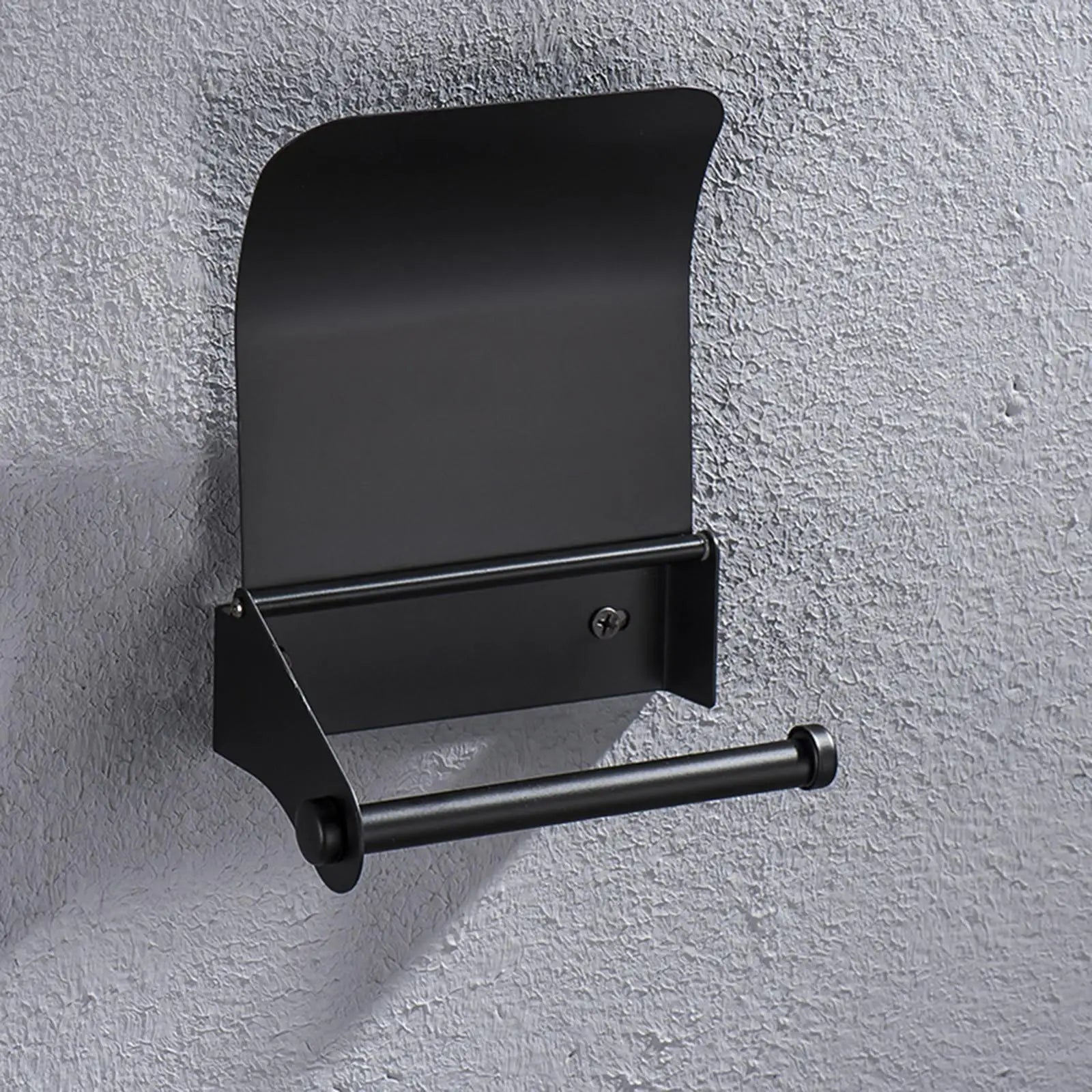 Bathroom Stainless Steel Black Toilet Single Roll Paper Holder  with Screws Wall Mounted Tissue Dispenser Home Accessories