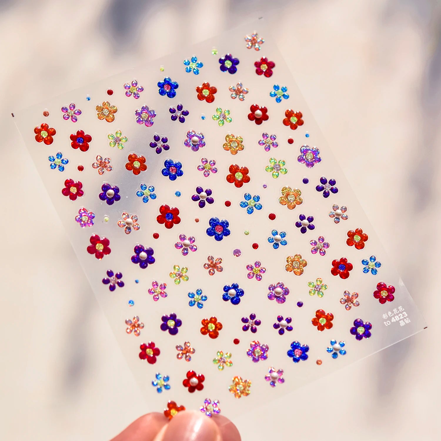 Red Butterfly 5D Nail Sticker Nail Art Decoration Spring Flowers Nail Art Decal Relief Sticker Press on Nails
