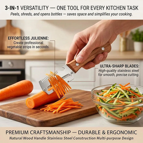 2PC Set Kitchen Peeler Stainless Steel Vegetable Peeler Wooden Handle For Peeling And Slicing Fruits And Vegetables Kitchen Tool