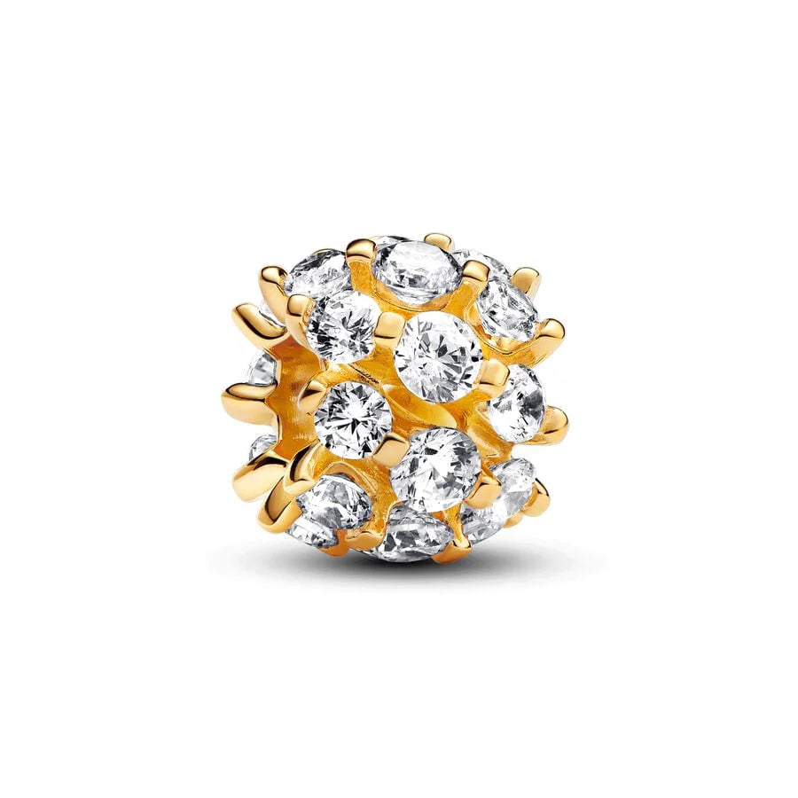 Gold Plated CZ Charms Fit Original Bracelet 925 Sterling Silver Core Heart Star Flower Dangle Beads Luxury DIY Jewelry Gift