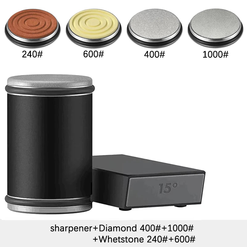 Rolling Knife Sharpener Magnetic Knife Holder Diamond Sharpening Stone Kit with 15 and 20 Degrees Angle Roller Kitchen Accessory