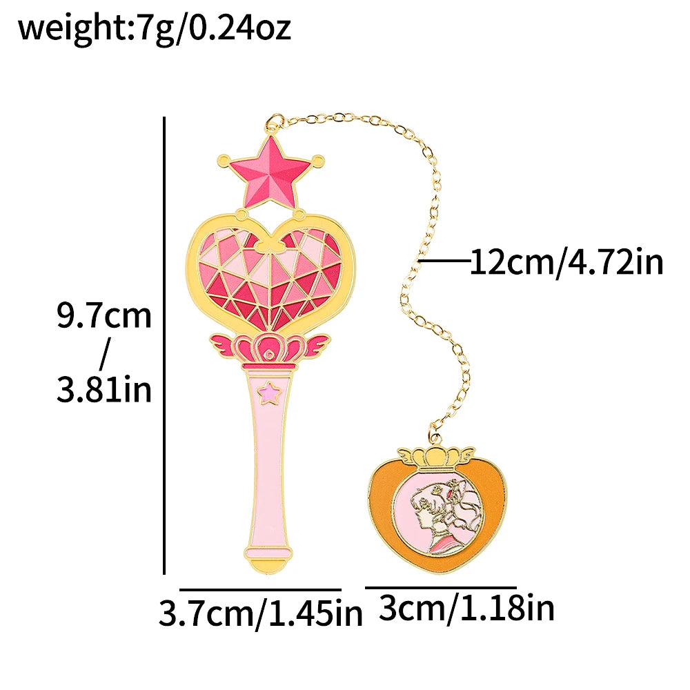 5 Style Beautiful Girl Soldier Book Mark Anime Girl Fan Collection Metal Bookmarks Gift for Book Lovers Women Reading Marker