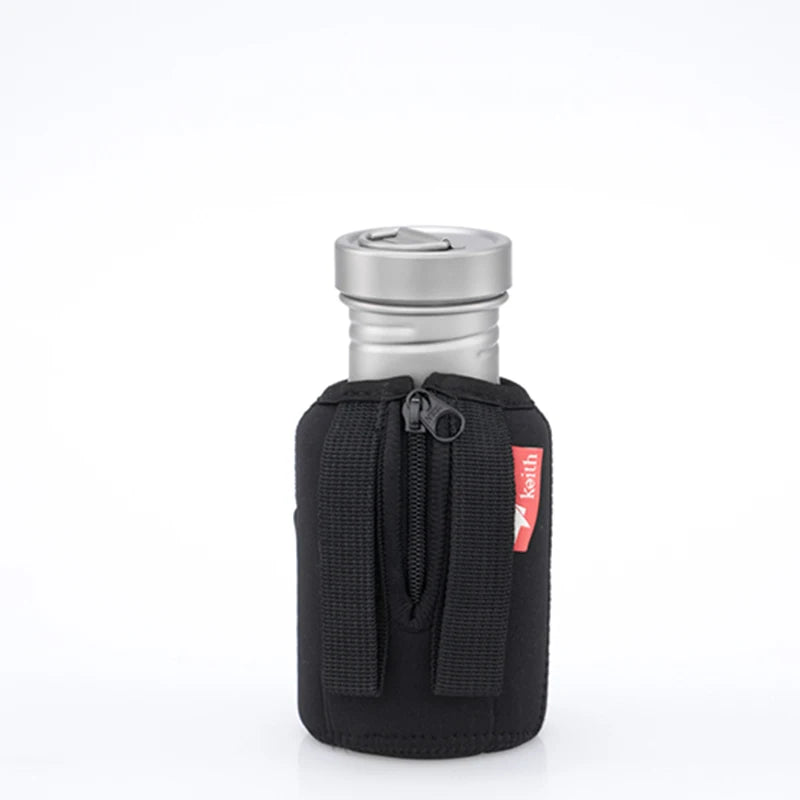 Keith Ti3030 Titanium Sports Water Bottle Ultralight Leakproof Outdoor Camping Hiking Bicycle Kettle Carry Ring 400ml 14.5 fl oz