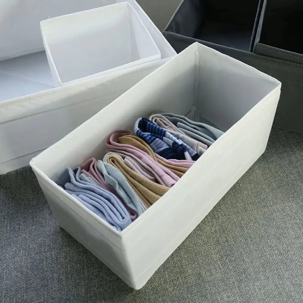 New Fabric Art Closet Organizer Boxes Grey/White/Purple Foldable Underwear Organizer Box Storage Cabinets Clothes